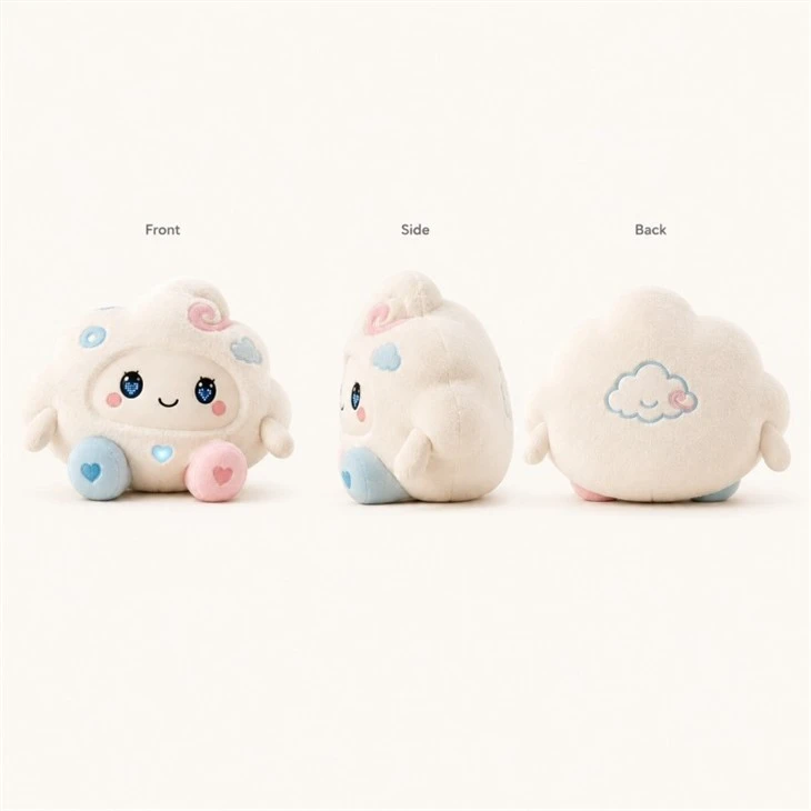 AI Cloud Plush Night Light Soft Touch Toy For Kids Gentle Companion USB C Rechargeable LED Heart Embroidery Gift best