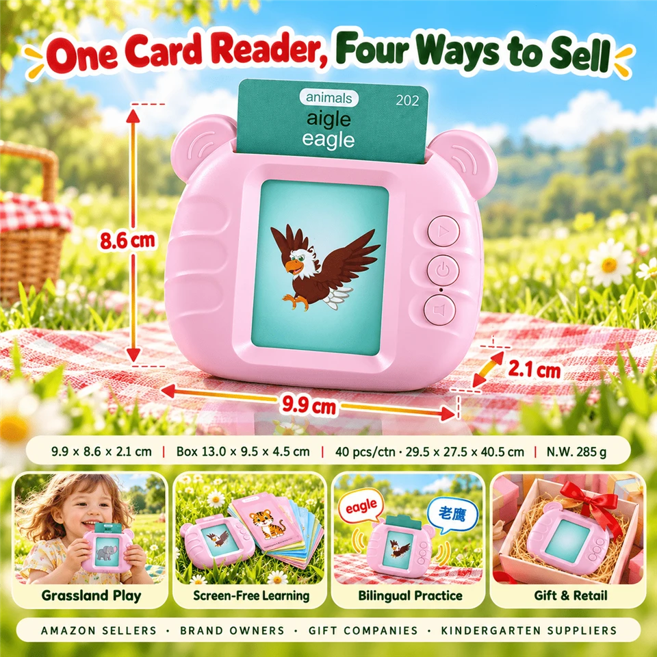 Kid Talking Flash Cards Machine OEM & ODM – One Card In, One Word Out, 224 Words To Collect factory