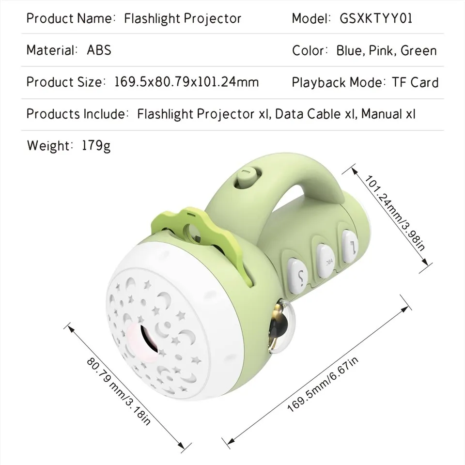 Kids Educational Flashlight Story Projector For Toddlers With Music Stories Songs And Filmstrips high quality