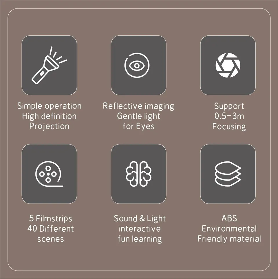 Kids Educational Flashlight Story Projector For Toddlers With Music Stories Songs And Filmstrips factory