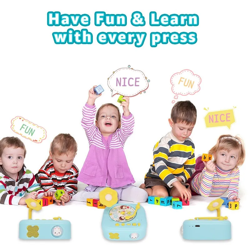 Kids Educational Music Player Learning Flashcards Toy With Night Light Volume Control Safe Non Toxic price