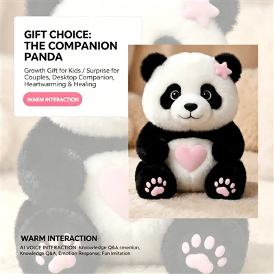 AI Heart Plush Panda Interactive Smart Companion For Kids And Families