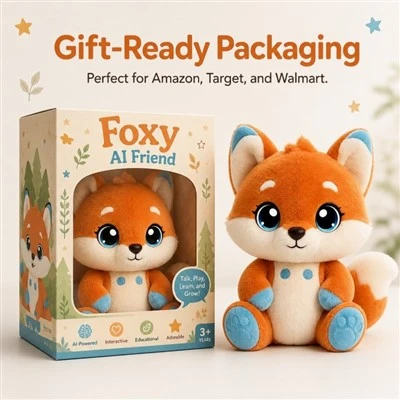 Interactive Smart Fox Plush Companion Foxy AI Friend