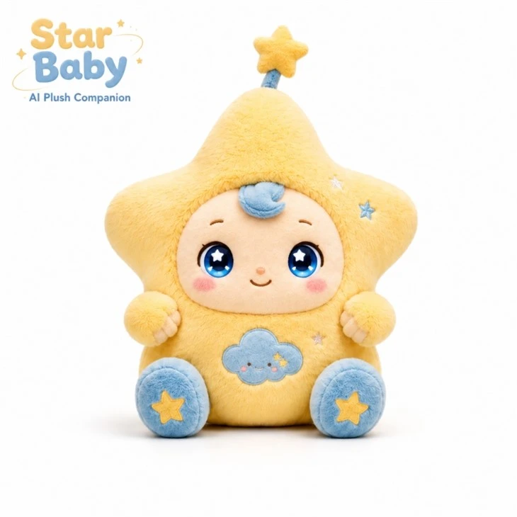 Star Baby AI Plush Companion 6 Emotional LED Eyes Voice Interactive Touch Responsive Soft Toy Kids Gift OEM