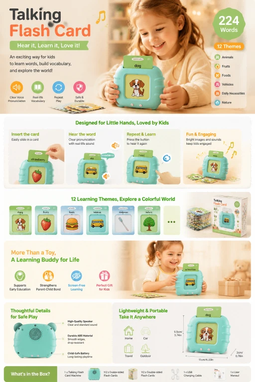 Talking Flash Cards Kids Early Education Speech Therapy Autism Toy Custom Cards Multilingual Classroom Bedtime Interactive Gifts high quality
